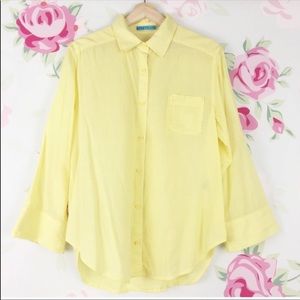 Alice + Olivia Yellow Button Down Shirt L